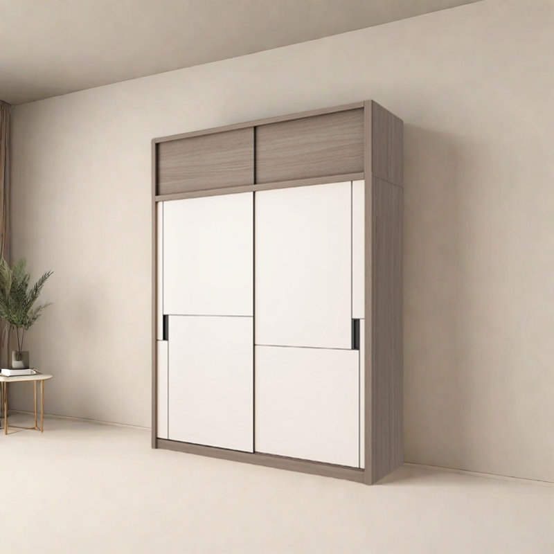 Armoire moderne à porte coulissante simple, H 98,43 po x l 62,99 po x P 23,62 po