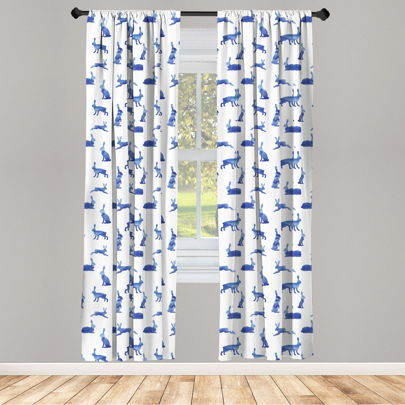 Bunny Semi-Sheer Rod Pocket Curtain Panels, 28" x 63"