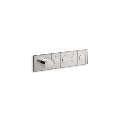 Anthem Four-Outlet Thermostatic Valve Control Panel With Recessed Push-Buttons