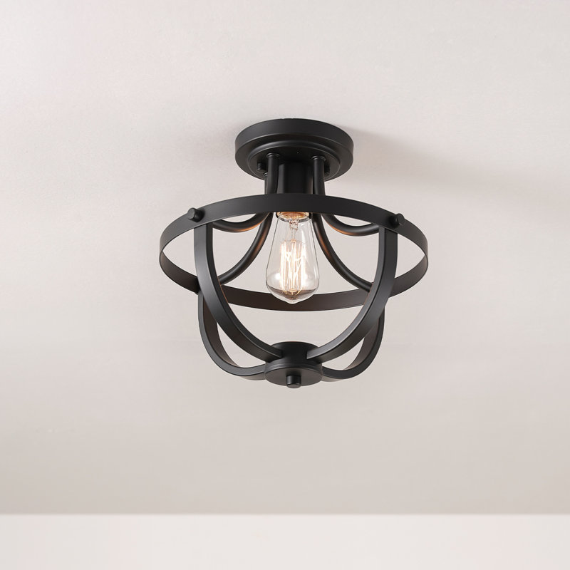 Plafonnier encastré 1 lumière noir mat Warrensville