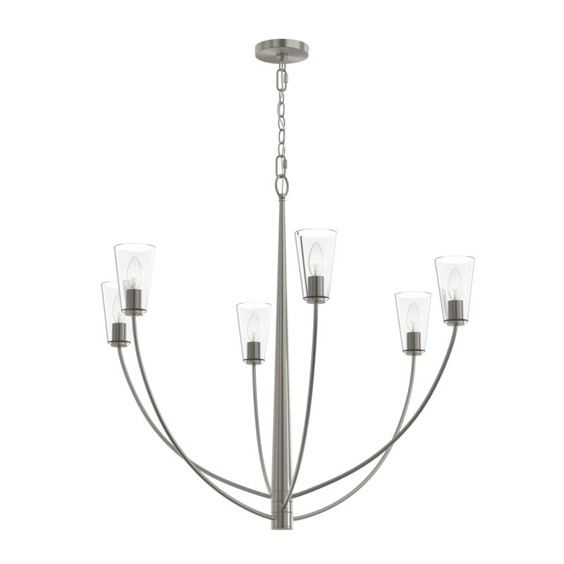 Lustre linéaire à six lumières Rigsby, Noir mat