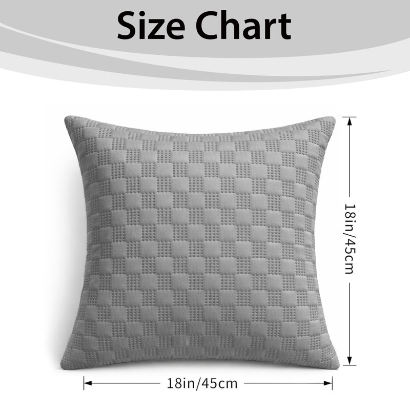 Aspire Homeware Embossed Square Velvet Cushion Covers, GREY, Pack of 2
