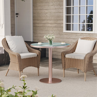 Table de salle à manger ronde moderne de 31,5 po avec tulipes, plateau de table en pierre frittée avec impression de faux marbre de luxe, base en acier inoxydable, surface imperméable et résistante aux rayures et à l'usure, idéale pour l'intérieur et l'extérieur