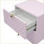 Pink High Gloss 2-Drawer Modern Nightstand