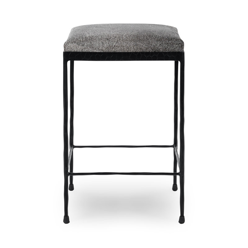 Bose Leather Counter Stool, Sparrow Gray/Black