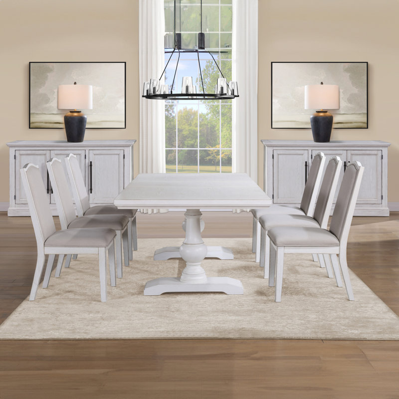 Clarkston Polyester Upholstered Back Parsons Chair, White