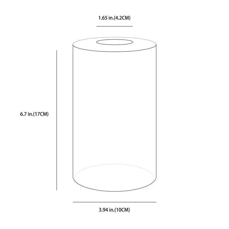 6.7"H Clear Glass Cylindrical Pendant Lampshade
