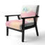 Benslimane - Pink Dream - Fauteuil d'appoint rembourré moderne