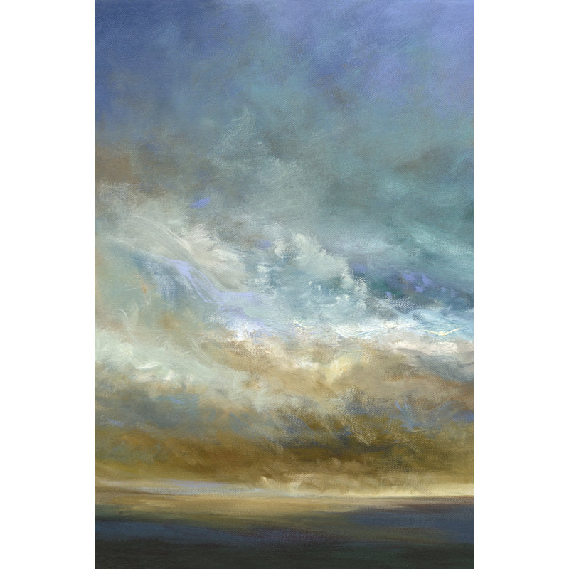 Coastal Clouds Triptych I 1 Piece Wrapped Canvas Painting, 122cm H x 81cm W