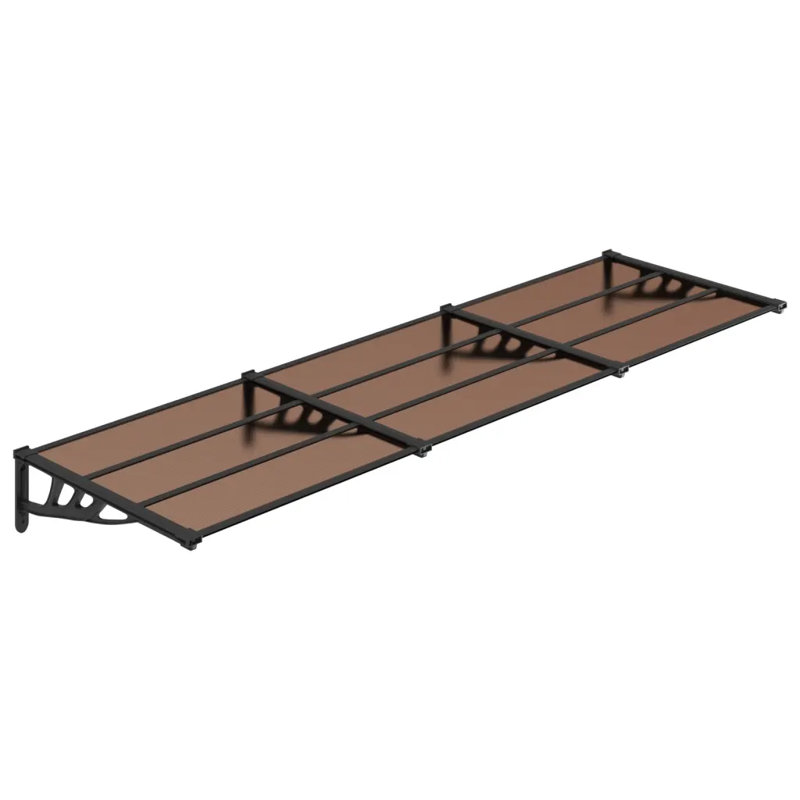 Dakota Fields 297.5cm W x 90cm D Plastic Cover Retractable Patio Awning, Black
