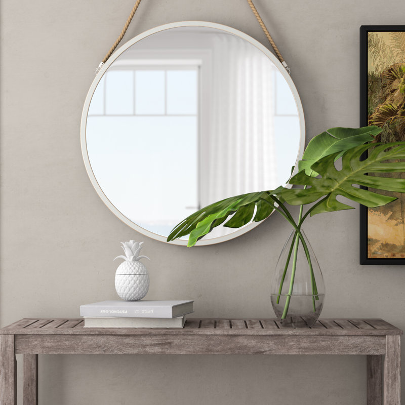 Bouknight Flat Leather Wall Mirror