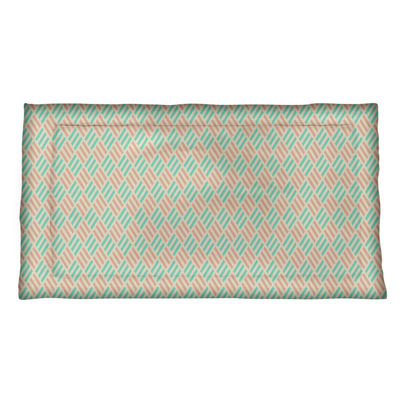 Taie décorative Katelyn Elizabeth, Simple standard, Polyester, Sarcelle / orange
