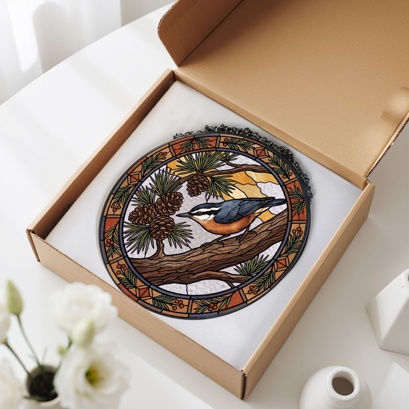 Panneau de vitrail en verre coloré, 7,8 heures, H 7,8 po