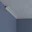 Endurathane Hillsborough Traditional Smooth Crown Moulding, 1 1/4"H x 1 1/4"P x 1 3/4"F x 94 1/2"L, Factory Primed