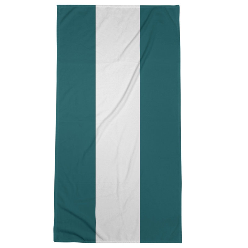 Bath Towel, Sea Green/White