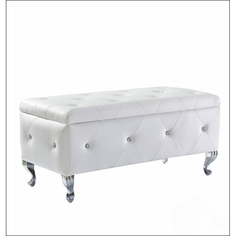 Repose-pieds rembourré avec rangement pour repose-pieds rectangulaire