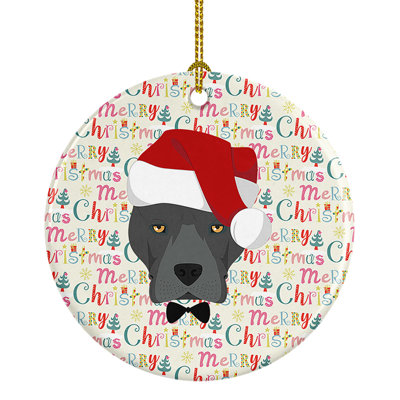 Ornement suspendu Staffordshire Bull Terrier Merry Christmas