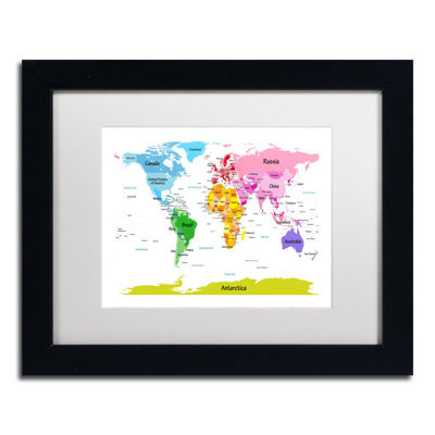 Impression encadrée « carte du monde pour enfants II »