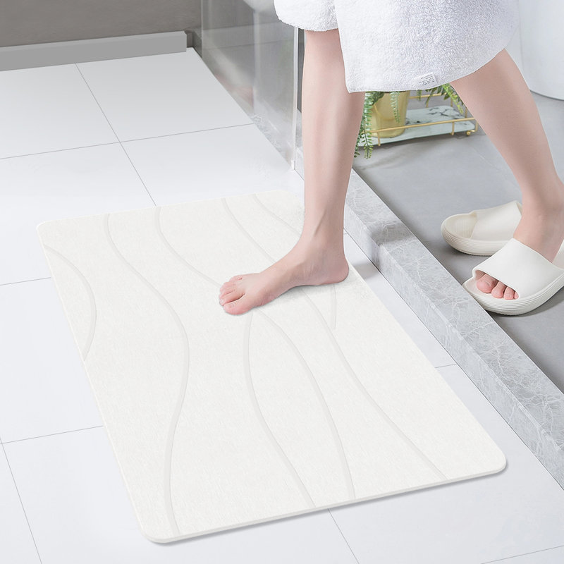 Très grand tapis de bain en pierre, tapis de bain en terre de diatomacées antidérapante 32 po x 20 po, séchage rapide absorbant pour la salle de bain / cuisine, facile à nettoyer