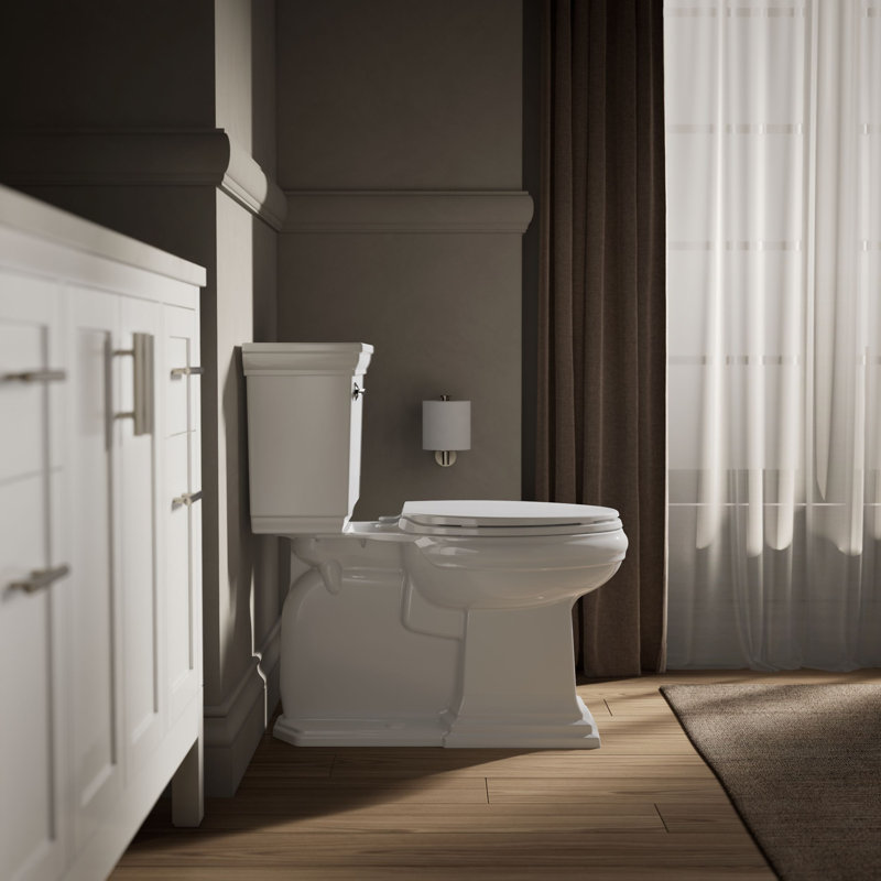 Brevia Toilet Seat with Quick-Release Hinges and Grip-Tight Bumpers, White, Elongated