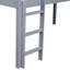 Lit simple mezzanine bas avec glissade, échelle, barrières de sécurité, lit mezzanine simple en bois d'hévéa, gris-605150121