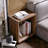Farmhouse End Table With Open Cube Geometric Frame -1172642949