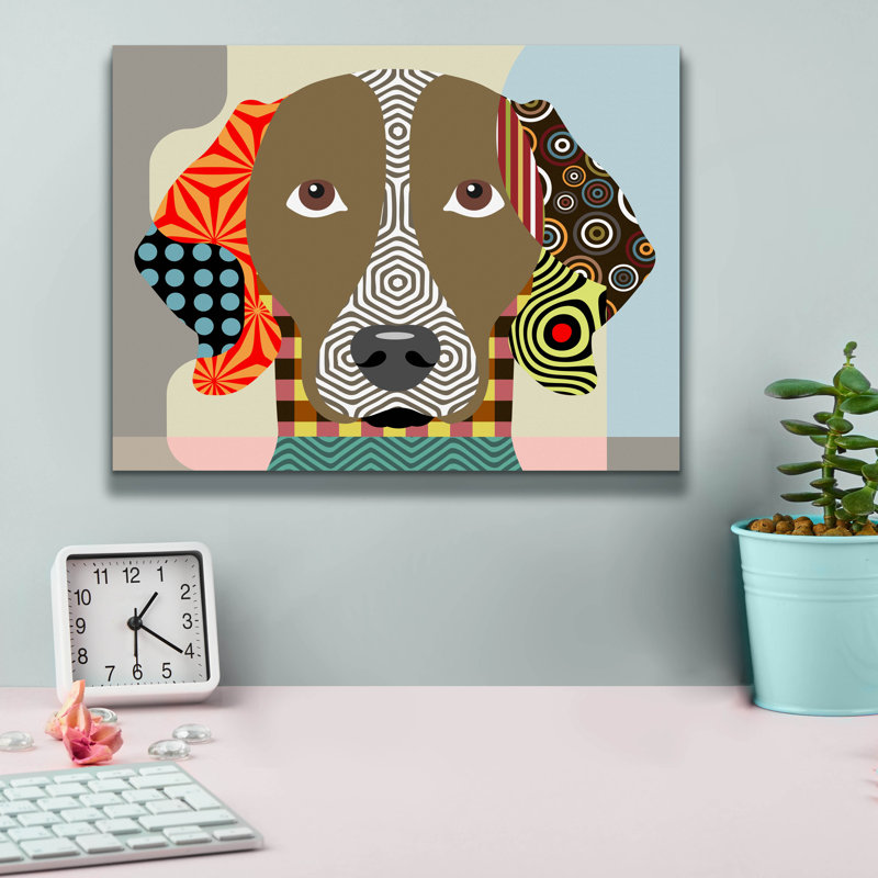 'Weimaraner' by Lanre Adefioye, Canvas Wall Art, 12" H x 16" W x 0.75" D