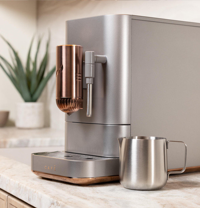 Café AFFETTO Automatic Espresso Machine + Frother, Steel Silver