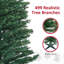 Arbre de Noël artificiel 7 pi, arbre de Noël mince avec 499 branches réalistes et support en plastique, vert