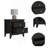 Amara Nightstand , End Table, Side Table Two Shelves, Four Legs -Black-220934459