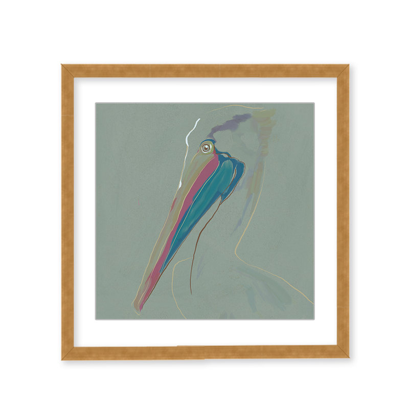 Coastal Retreat Coastal Drift: Pelican, 48" H x 48" W, Wrapped Canvas, Gold
