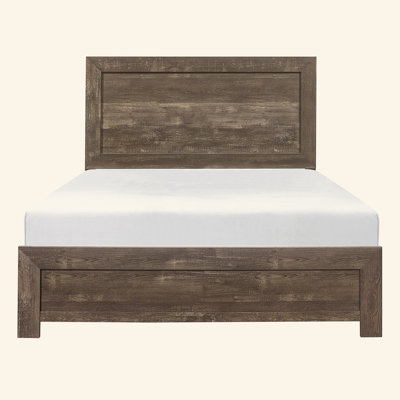 Mobilier de chambre à coucher rustique à panneau en bois 1pc, lit dans une boîte
