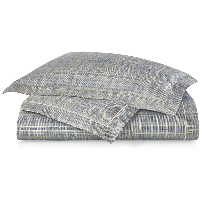 Biagio Standard Cotton Reversible Modern & Contemporary Duvet Cover, King Duvet Cover, Blue