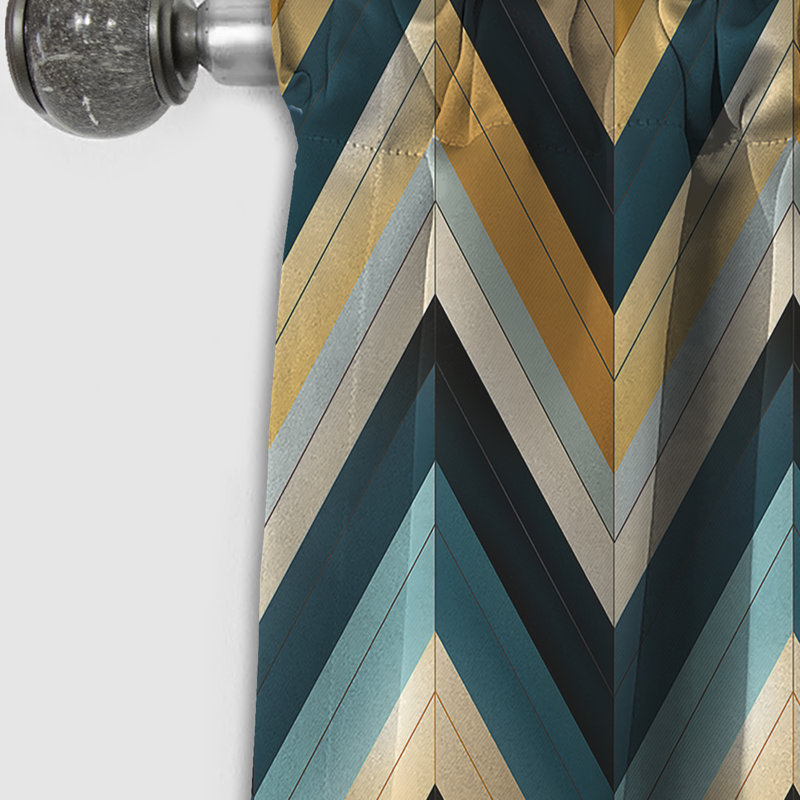 Urban Elegance Chevron Pattern - Chevron Curtain - Blackout Chevron Curtain - 1 Panels, 52" W x 108" L