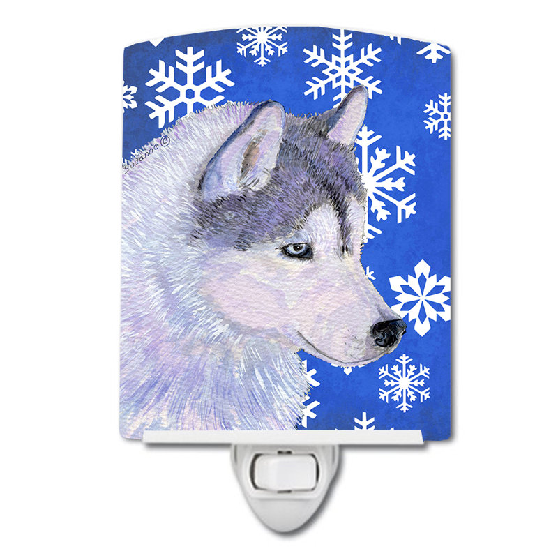 Éclairage pour nuit en céramique sibérie husky winter