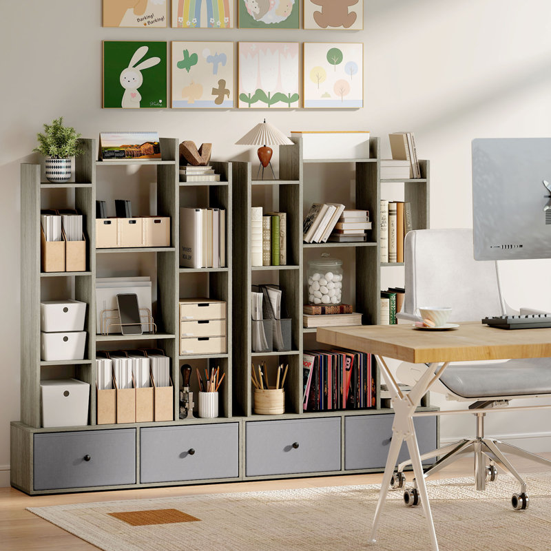 124cm H x 80cm W Particle Board Bookcase, Grey