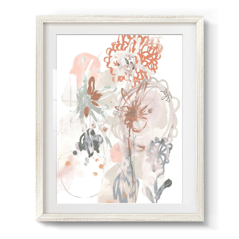 Petal Drift III - Impression encadrée, H 28,5 po x l 20,5 po, Blanc