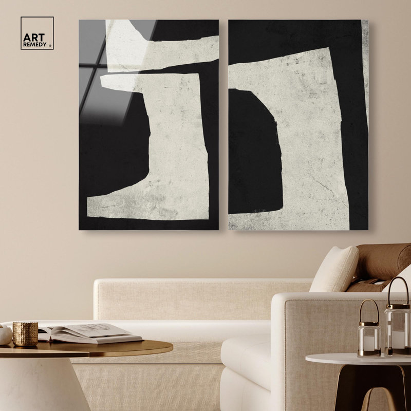 Ensemble de 2 panneaux de luxe luxueux Boho Art, impression sur acrylique par , H 36 po x l 48 po