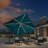 10' Square Lighted Cantilever Swivel Umbrella with Solar Powered LED Swivel and Base-67120586