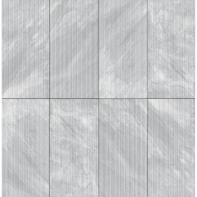 Carrelage mural en marbre 12 * 24, pierre naturelle grise pour l'eau, cannelé 3D, tuile texturée Ol 12X24, avec danse de finition, rythme luxueux
