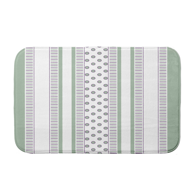 Lukasik Non-Slip Bath Mat, 21" W x 34" L, Light Green