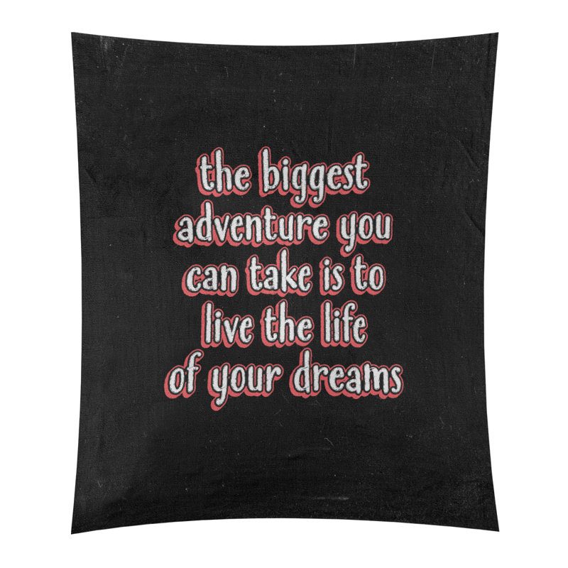 Tapisserie tableau noir en polyester le plus grand de la citation adventure, H 80 po x l 68 po, Rouge