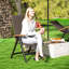 Outsunny Folding Rattan Garden Dining Chair with Reclining Back-1013789788