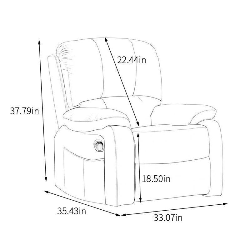 Telena Faux Leather Swivel Recliner, Ivory