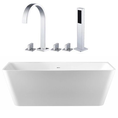 Baignoire de trempage autoportante avec robinet 67 po. X 30 po. Axton