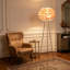 Lampe sur pied romantique à abat-jour en plumes, lampe sur pied en métal pour chambre à coucher et salon