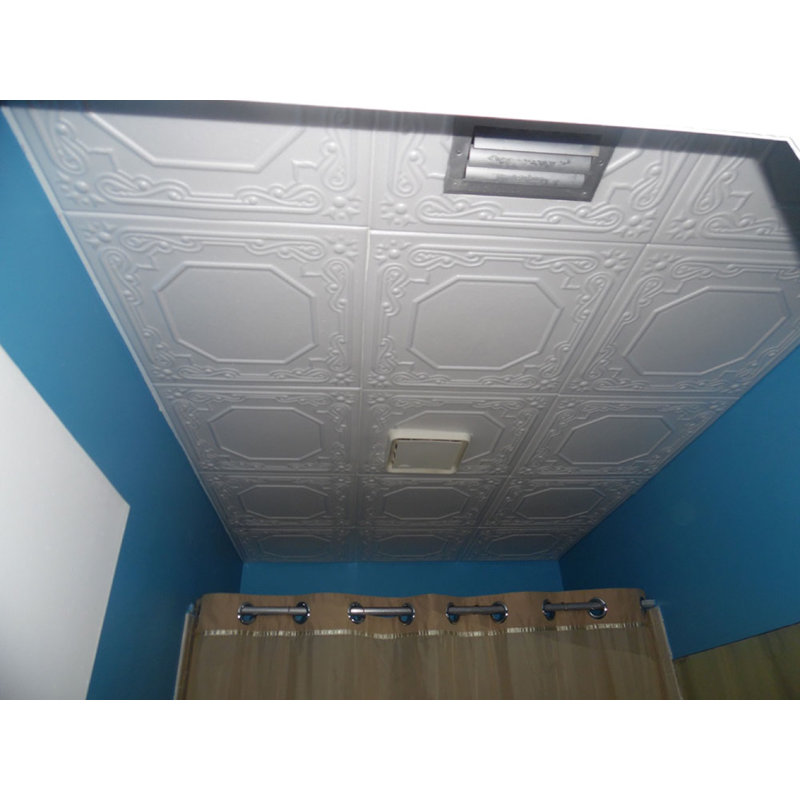 Tuile de plafond en polystyrène collé 1,6 pi x 1,6 pi Topkapi Palace, Blanc uni (non peint)