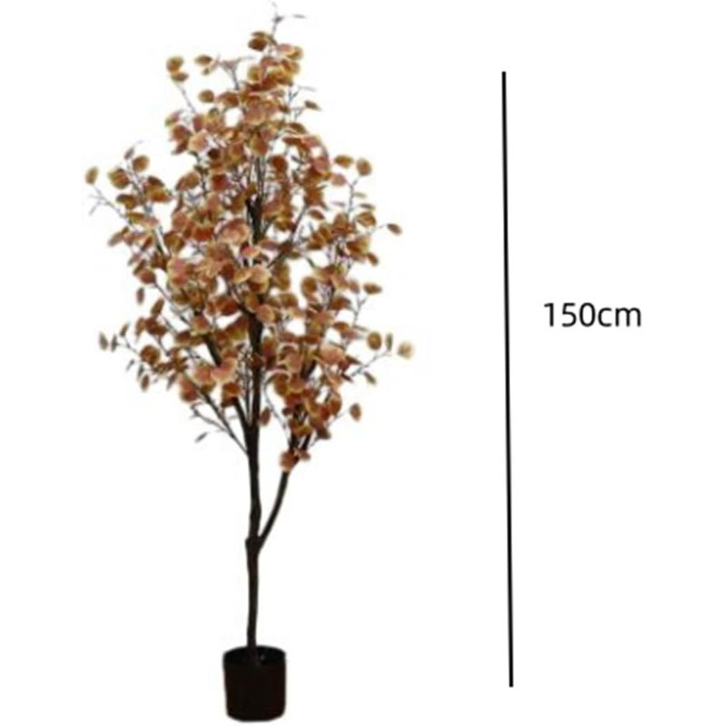 Eucalyptus artificiel d'automne avec pot de fleurs, H 59,06 po