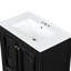 Meuble-lavabo de 30 po avec lavabo, armoire de décoration de style rétro. Finition noire, bois véritable, lavabo en céramique, tablette design. Noir, plateau lisse-334459120