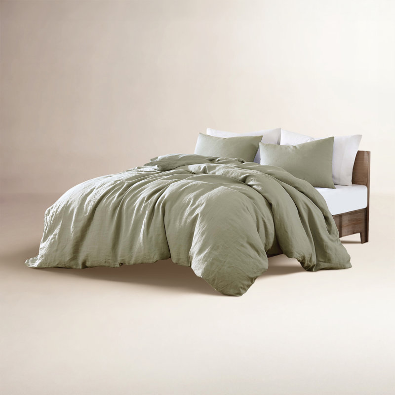 Ensemble de housse de couette 3 pièces Luca, Housse de couette pour très grand lit et 2 taies, Vert